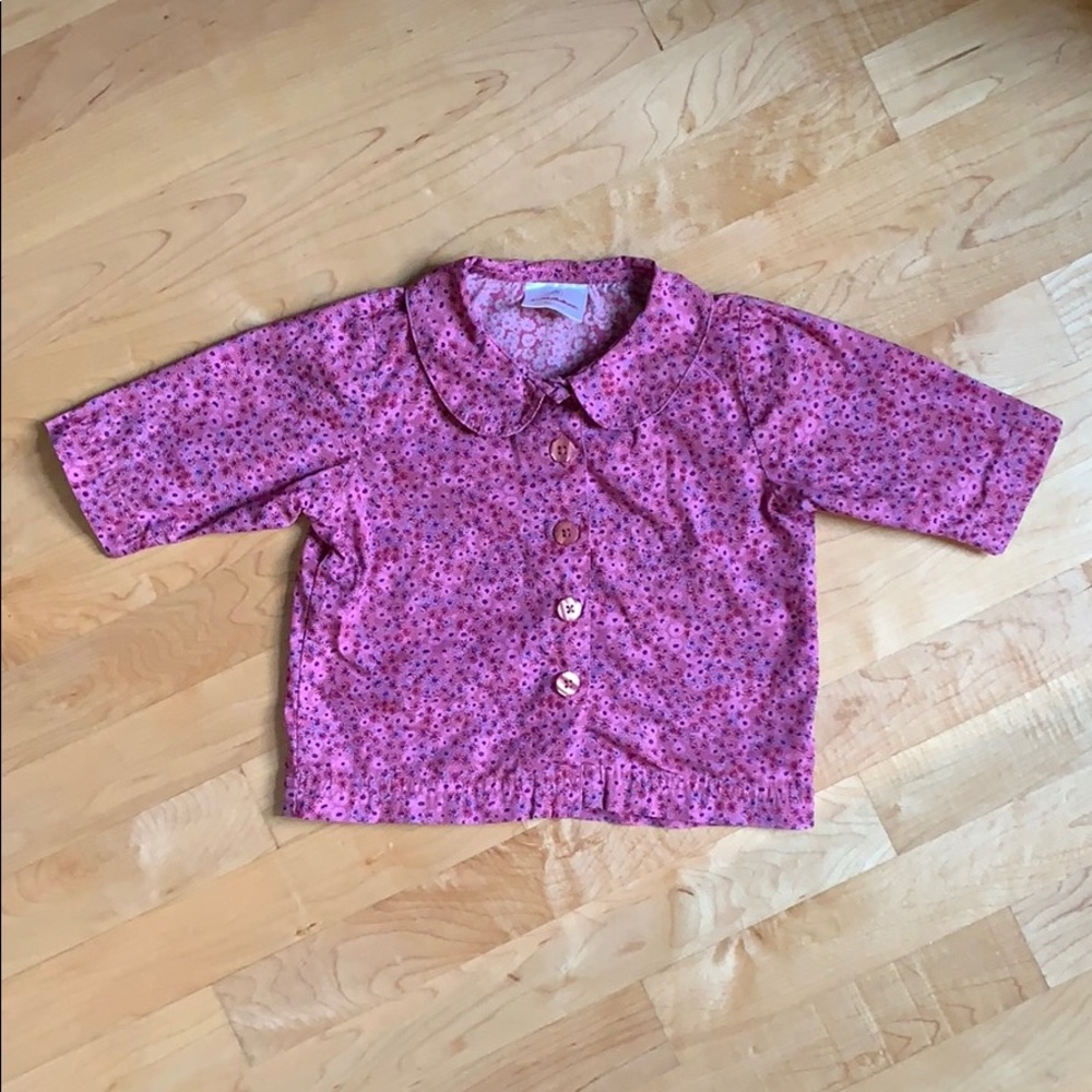 Hanna Andersson Button Down Floral Shirt 90 cm